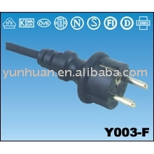 Power Cord -wiring harness with plug connector cable VDE pvc